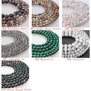 Genuine Natural Gemstone Round Smooth Beads Healing Energy Loose Beads For Bracelet Necklace DIY Jewelry Making Design 4mm 6mm 8mm 10mm 12mm image 9