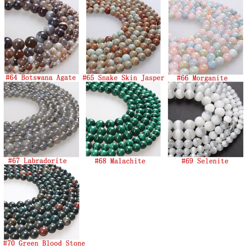 Genuine Natural Gemstone Round Smooth Beads Healing Energy Loose Beads For Bracelet Necklace DIY Jewelry Making Design 4mm 6mm 8mm 10mm 12mm image 9