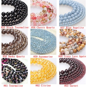 Genuine Natural Gemstone Round Smooth Beads Healing Energy Loose Beads For Bracelet Necklace DIY Jewelry Making Design 4mm 6mm 8mm 10mm 12mm image 8