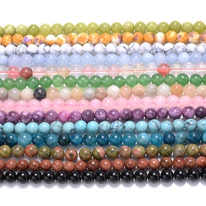 70 Options Natural Gemstone Round Smooth Beads Healing Genuine Stone Loose Beads For Bracelet Necklace DIY Jewelry Making 4mm 6mm 8mm 10mm image 10