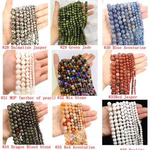 Genuine Natural Gemstone Round Smooth Beads Healing Energy Loose Beads For Bracelet Necklace DIY Jewelry Making Design 4mm 6mm 8mm 10mm 12mm zdjęcie 5