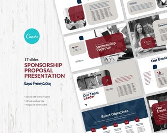 Szablon Canva do prezentacji propozycji sponsoringu, prezentacja dotycząca zbiórki funduszy, wydarzenie dla organizacji non-profit, prośba o sponsoring biznesowy