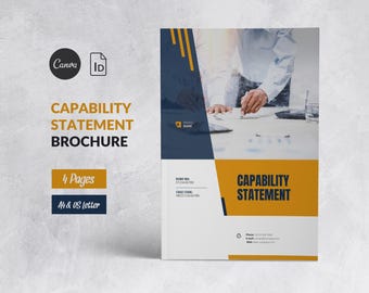 Plantilla de declaración de capacidad (Canva), folleto empresarial, presentación de marketing para perfil de empresa