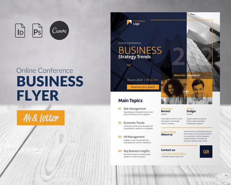 Business Conference Flyer Template, Event Promo Flyer Canva, Event ...
