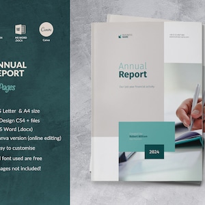 Annual Report Template Canva, Report Business Brochure Word Template, Yearly Report Canva, Whitepaper Design, Corporate Report Brochure