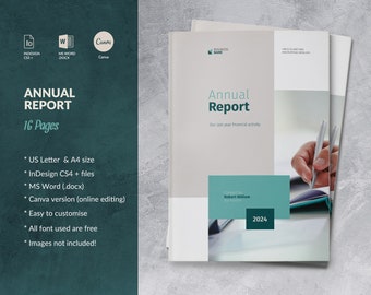Annual Report Template Canva, Report Business Brochure Word Template, Yearly Report Canva, Whitepaper Design, Corporate Report Brochure