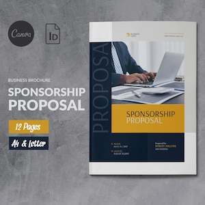 Sponsorship Proposal Template Canva, Fundraising Nonprofit Event Brochure, Sponsorship Request Template, Charity Fundraising Proposal
