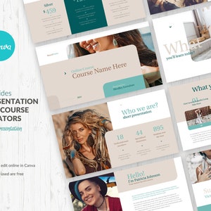 Presentation for Course Creators, Webinar Slide Deck, Online Course Presentation Canva, Coaches Slide deck, MasterClass  Slideshow Canva