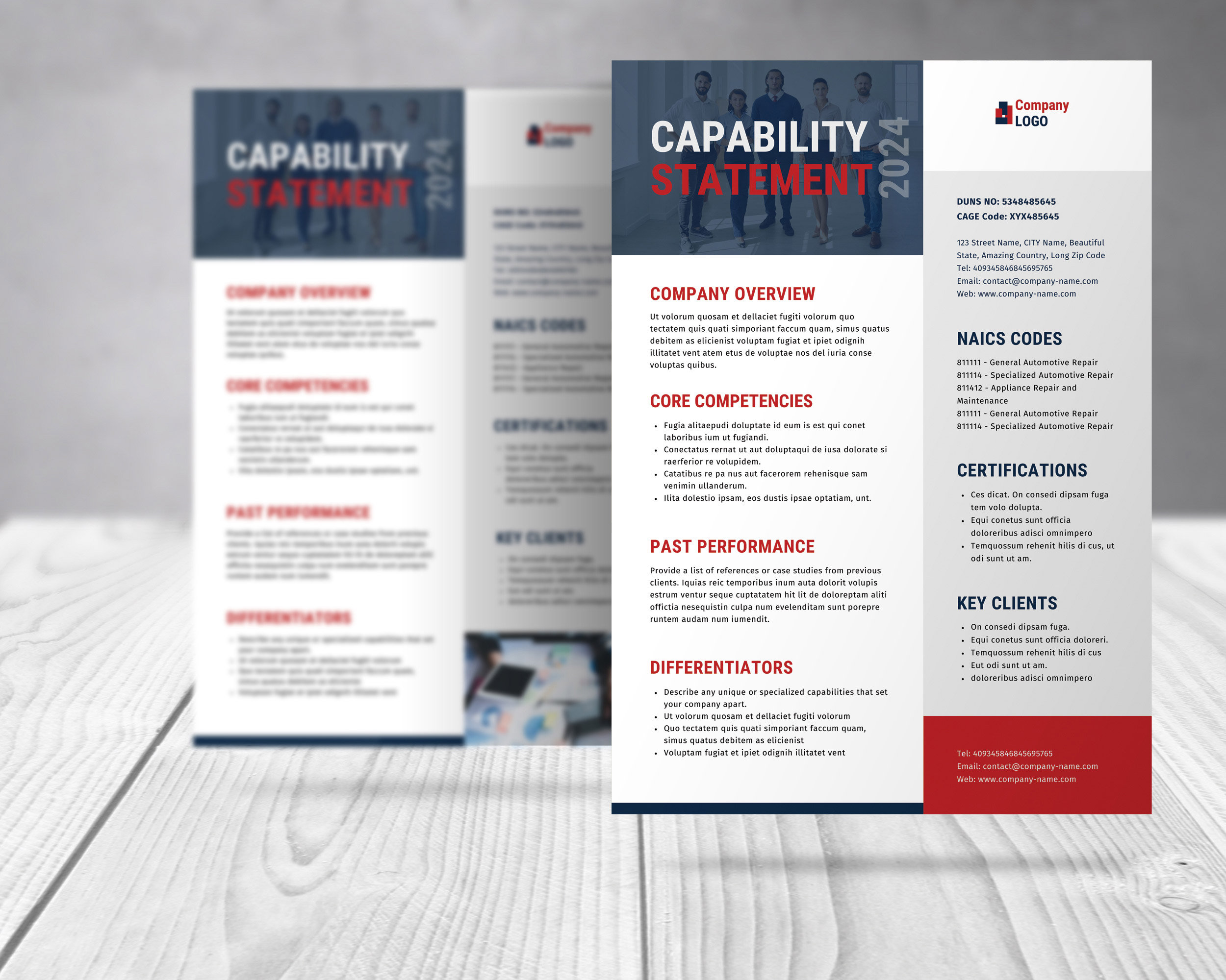 Capability Statement Template Canva Business Profile, Flyer Corporate ...