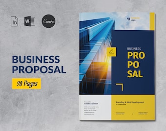 Plantilla de propuesta comercial, propuesta de proyecto Canva, plantilla de MS Word, propuesta comercial, plantilla de propuesta de cliente, folleto breve del proyecto