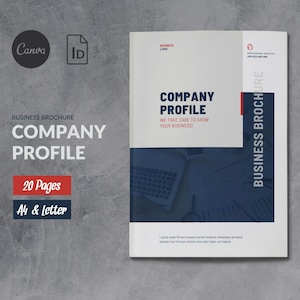 Company Profile Brochure Template, Canva Business Brochure, Corporate Brochure, Business Profile Canva, Company Presentation Pitch Startup