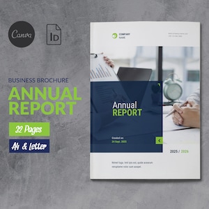 Annual Report Template Canva, Report Business Brochure, Yearly Report Canva, Whitepaper Design, Corporate Report Brochure