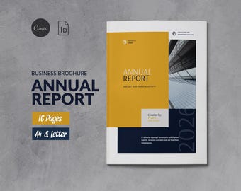 Annual Report Template Canva, Business Brochure Report, Whitepaper Corporate Report, White Paper Document Yearly Report, Financial Statement