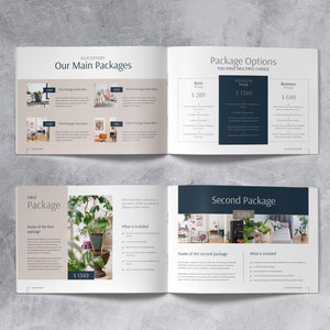 Puede incluir: Un folleto con im&aacute;genes y texto que describe diferentes paquetes de dise&ntilde;o de interiores. Los paquetes se titulan "B&aacute;sico", "Premium" y "Business" con precios de $ 289, $ 1349 y $ 649 respectivamente. El folleto tambi&eacute;n incluye descripciones de un "Primer paquete" y un "Segundo paquete" con precios de $ 1349 y $ 289 respectivamente.