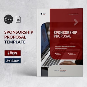 Sponsorship Proposal Template Canva, Fundraising Nonprofit Event Brochure, Sponsorship Request Template Bifold, Charity Fundraising Proposal