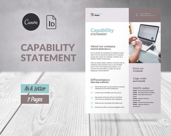 Business Document Capability Statement, Canva Template Flyer Company Presentation, Corporate Flyer Company Profile, Marketing Template Canva