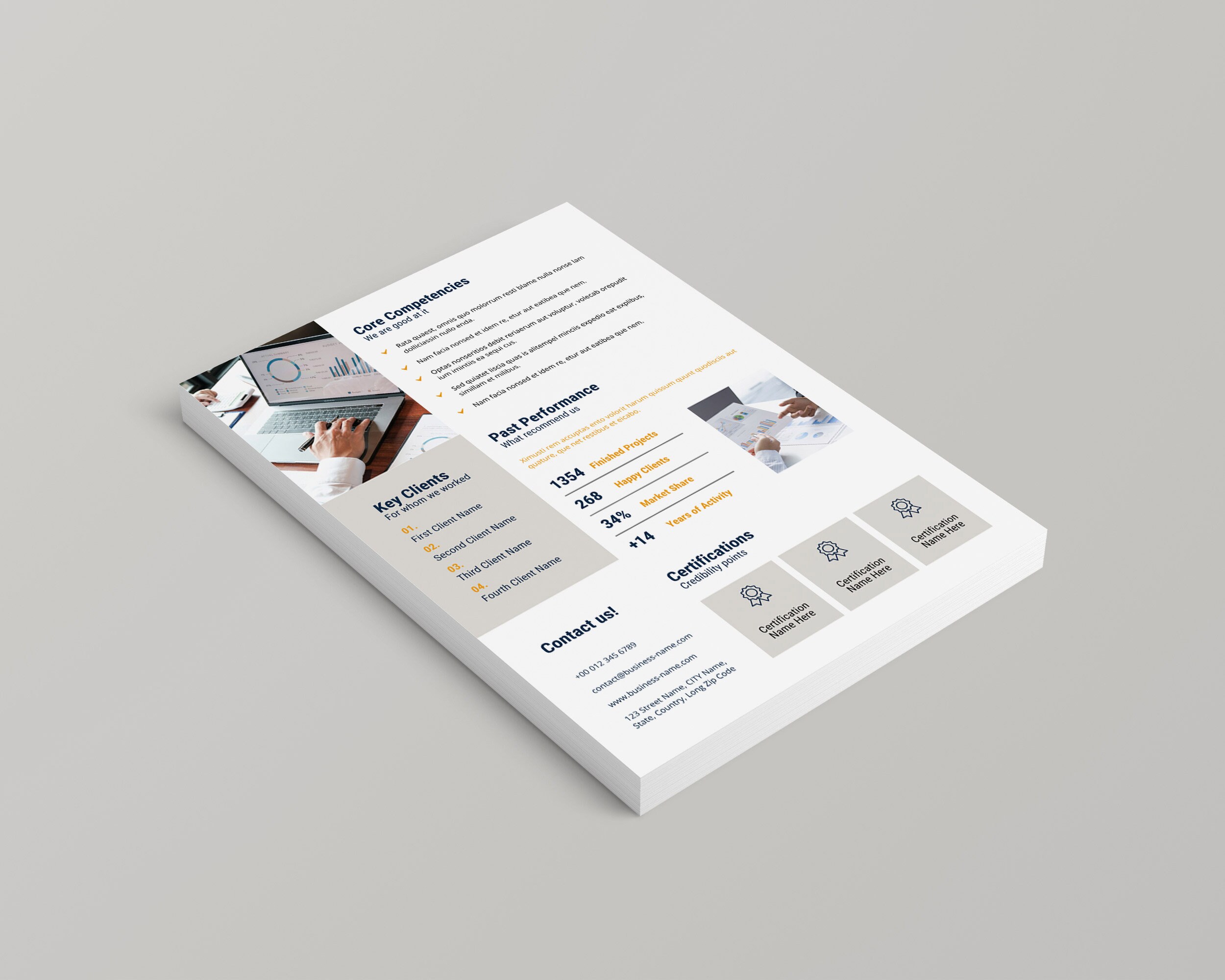 Capability Statement Flyer Template Canva Editable, Business Document ...