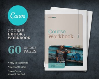 Coaching Workbook Template Canva, Magazine Ebook Template Canva Course Creator, Digital Workbook Brochure Online Course Business Coach
