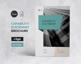 Plantilla de declaración de capacidad Folleto comercial plegable Canva, Declaración de capacidad de documento comercial, Plantilla de marketing de perfil de empresa