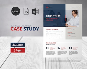 Casestudysjabloon bedrijf Canva, brochuresjabloon Word klantvoorstel, korte casestudy, projectrapport, casestudy Canva-ontwerp