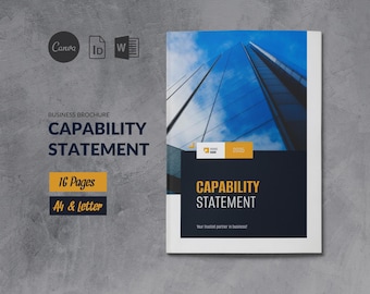 Business Capability Statement Canva Editable, Booklet Government Document, Corporate Brochure Business Profile Word, Indesign