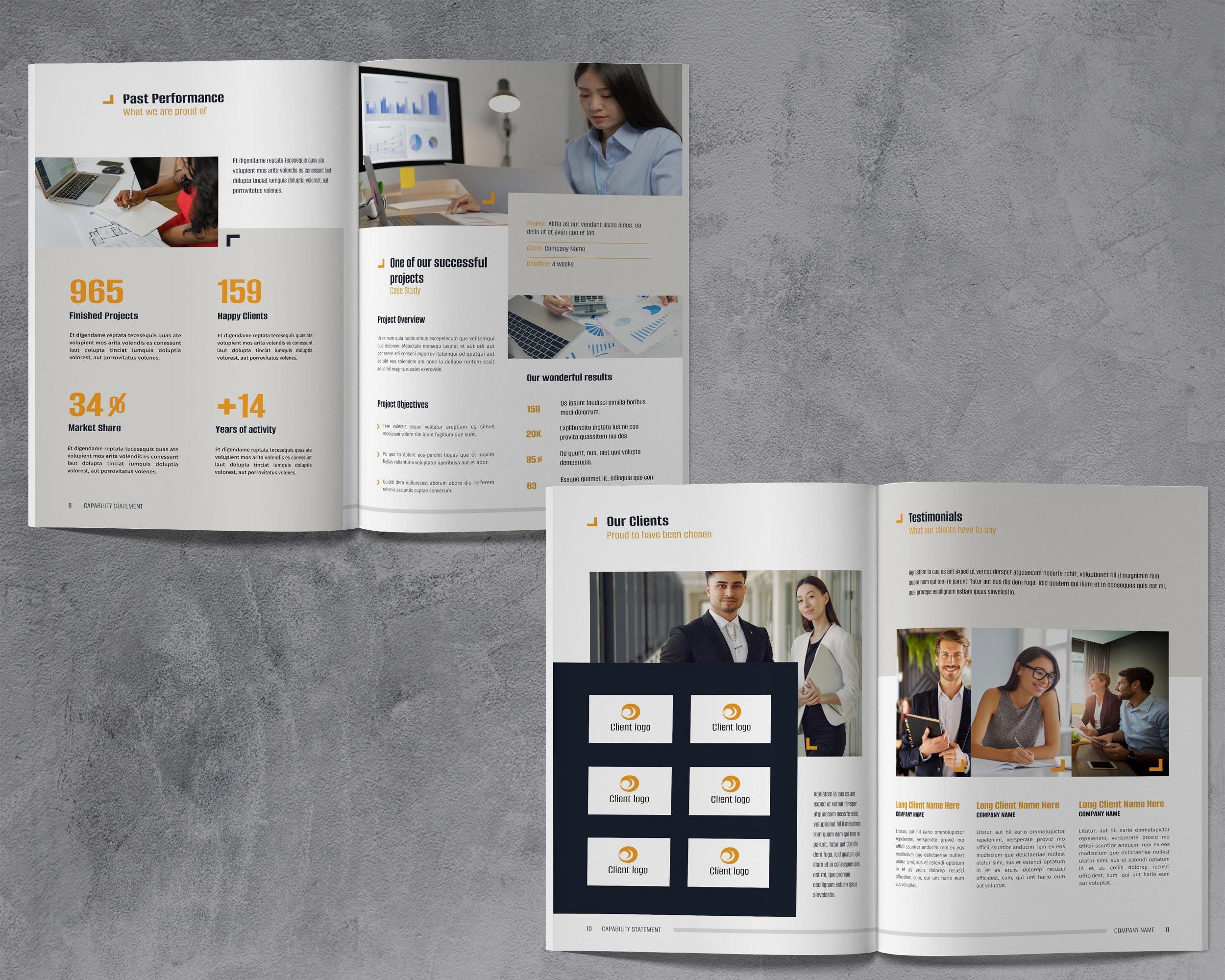 Examples Capabilities Brochure Indesign Business Capability Statement Canva Editable, Booklet Government ...