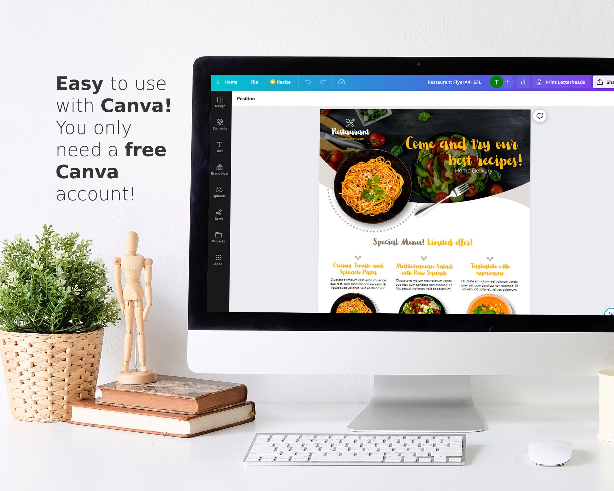 Restaurant Flyer Template Canva, Food Delivery Flyer, Bakery Grand ...