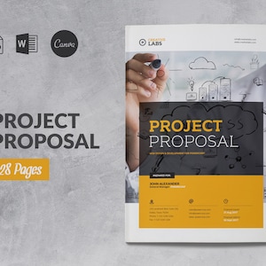 Client Proposal Template Canva, Project Proposal Word, Business Proposal, Company Brochure Business Template, Project Brief Canva Editable