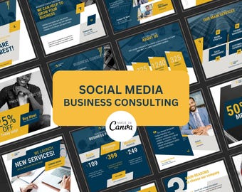 Plantillas para publicaciones de Instagram de consultoría empresarial (Canva), folleto de coach de redes sociales