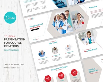 Modèle de diaporama médical médical sur toile Canva, présentation d'entreprise médicale, diaporama médical, diaporama de clinique médicale d'hôpital, soins de santé