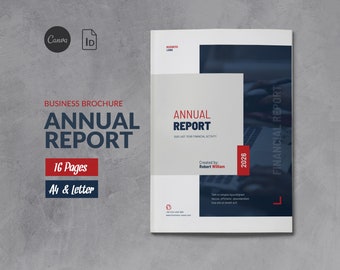 Annual Report Template Canva, Report Business Brochure, Whitepaper Corporate Report Brochure, White Paper Document Yearly Report Canva