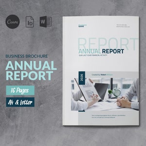 Annual Report Canva Template, Whitepaper Design, Marketing Reports Template,  Word Template Yearly Report, Canva Business Report Brochure