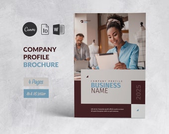Business Brochure Template Canva, Corporate Bifold Brochure Word, Company Brochure, Business Presentation Indesign, Company Flyer Canva