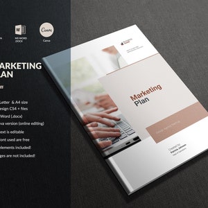 Marketing Plan Template Word, Canva Business Marketing Strategy, Small Business Plan, Marketing Planner, Business Profile Canva Startup