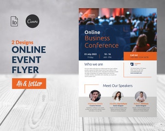 Business Conference Flyer Template, Event Promo Flyer Canva, Business Flyer Editable, Event Flyer Template Canva Poster, Company Flyer