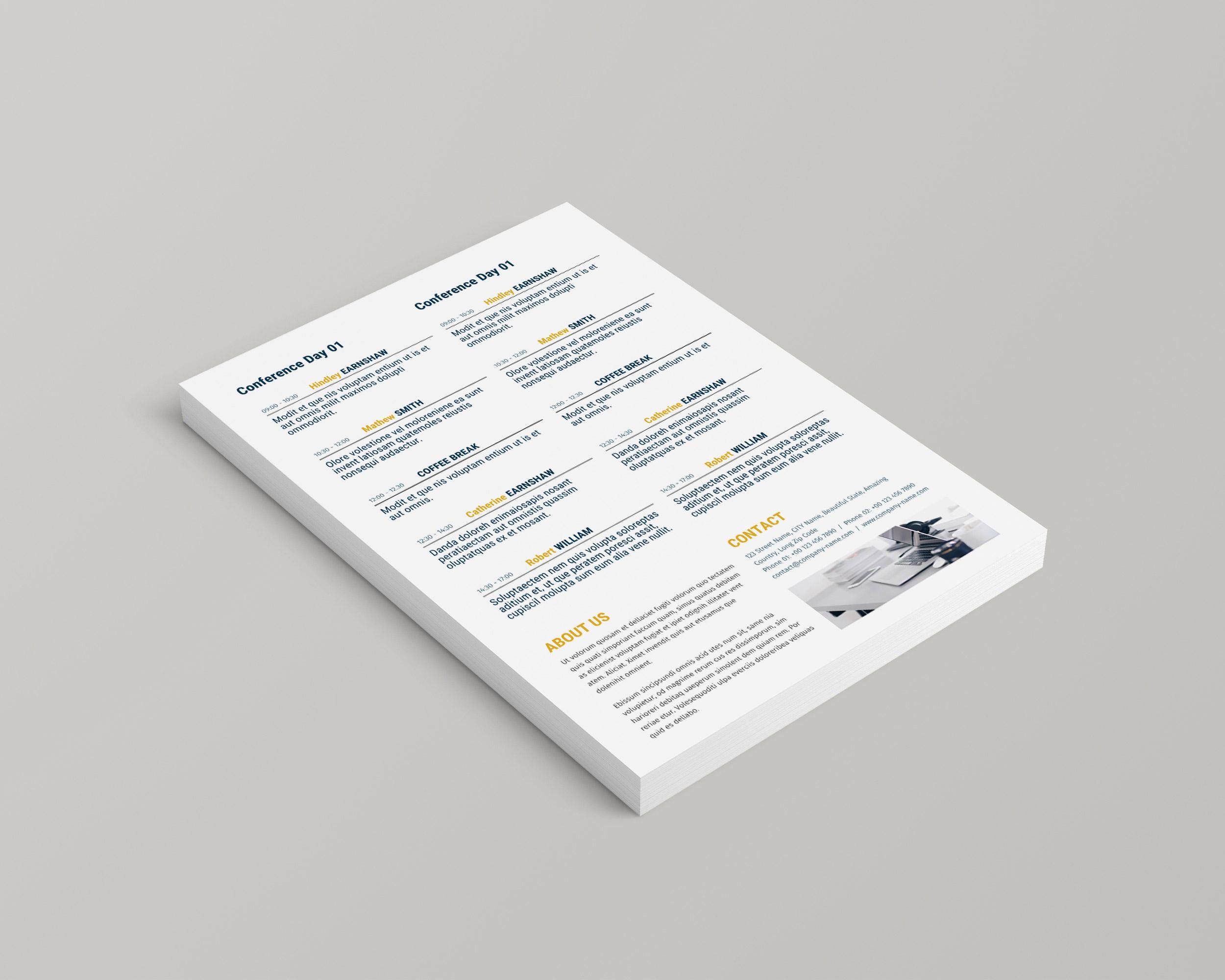 Business Conference Program Canva Editable Flyer Event, Marketing ...