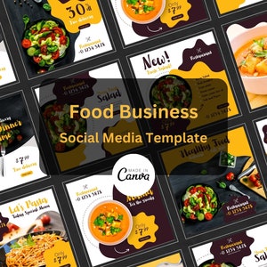 Food Template Instagram Post Canva, Food Business Social Media, Restaurant Instagram Posts, Food Lieferung Caterer, Bistro Instagram Feed