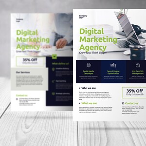 Digital Marketing Flyer Canva Template, Marketing Agency SEO & SEM ...