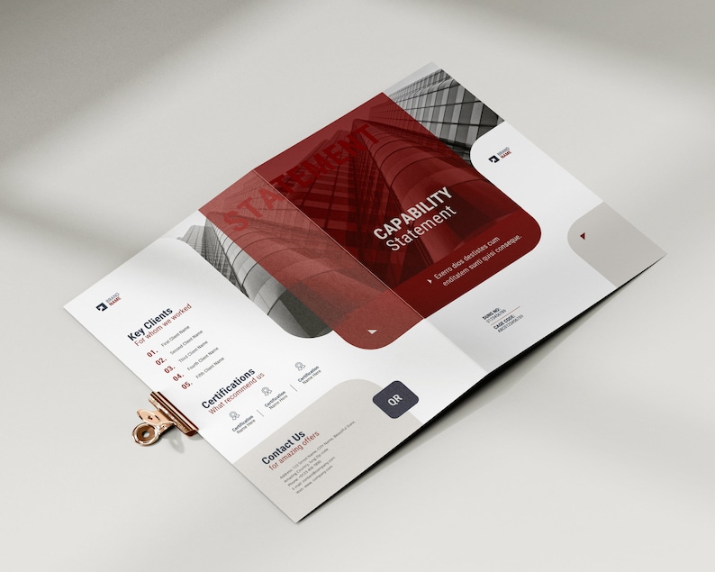 Capability Statement Template Canva Business Brochure Bifold, Business ...