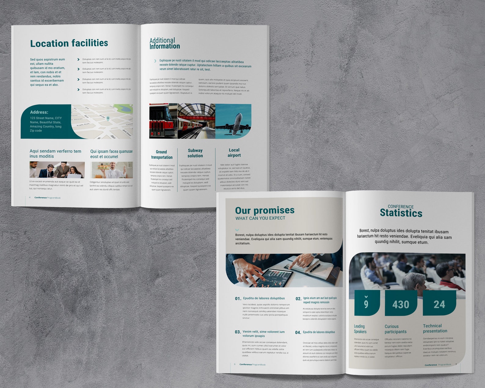 Conference Agenda Template Canva, Business Event Brochure Canva ...