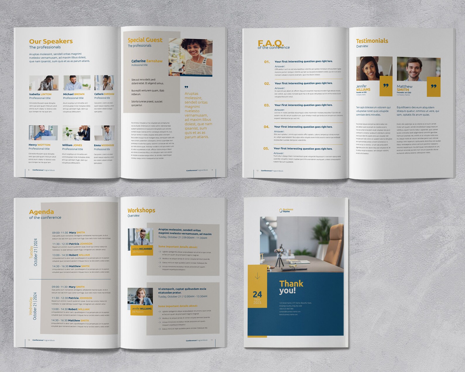 Planner Business Conference Brochure Template, Conference Agenda ...