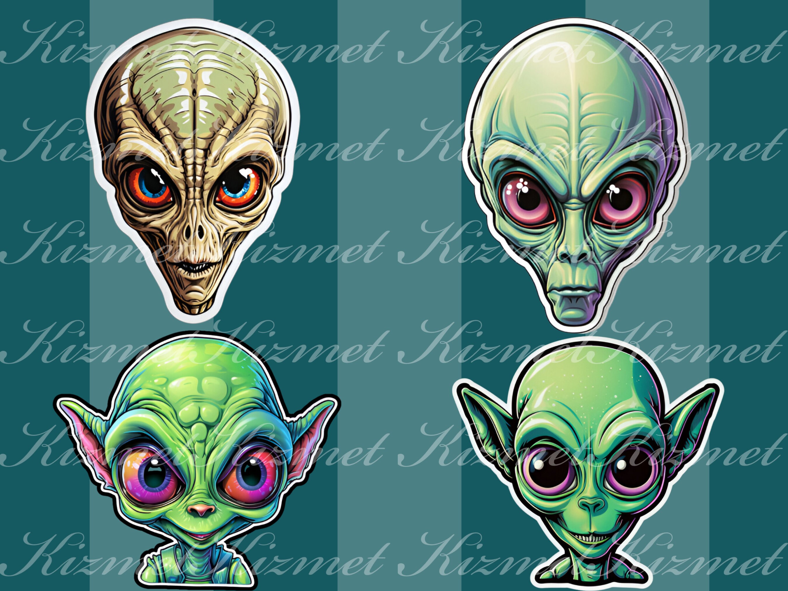 24 Ufo & Aliens Clipart Files for Stickers, T-shirts, Mugs ...
