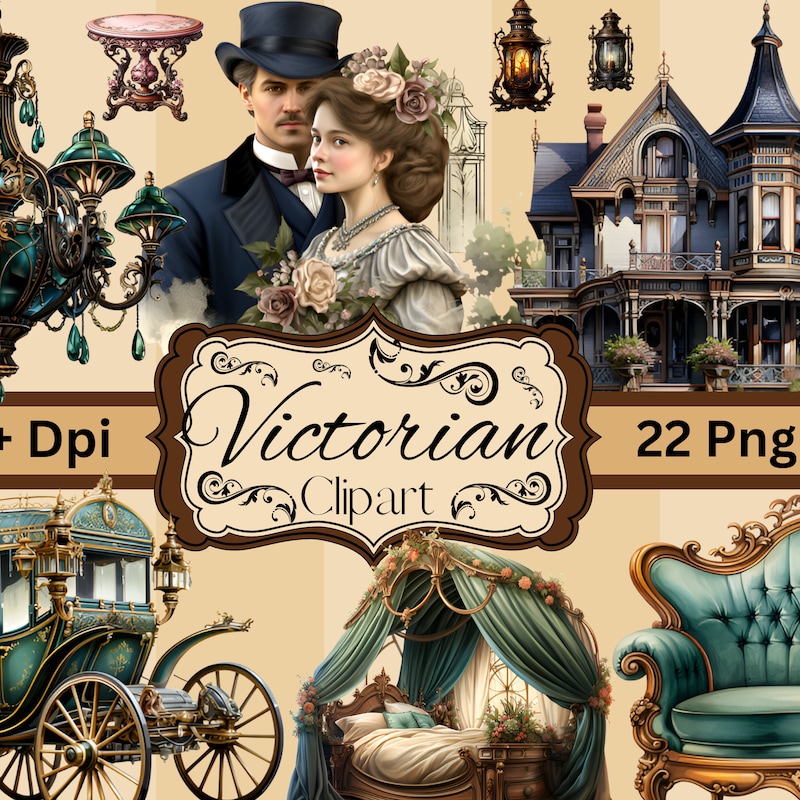 Victorian Clipart - Etsy