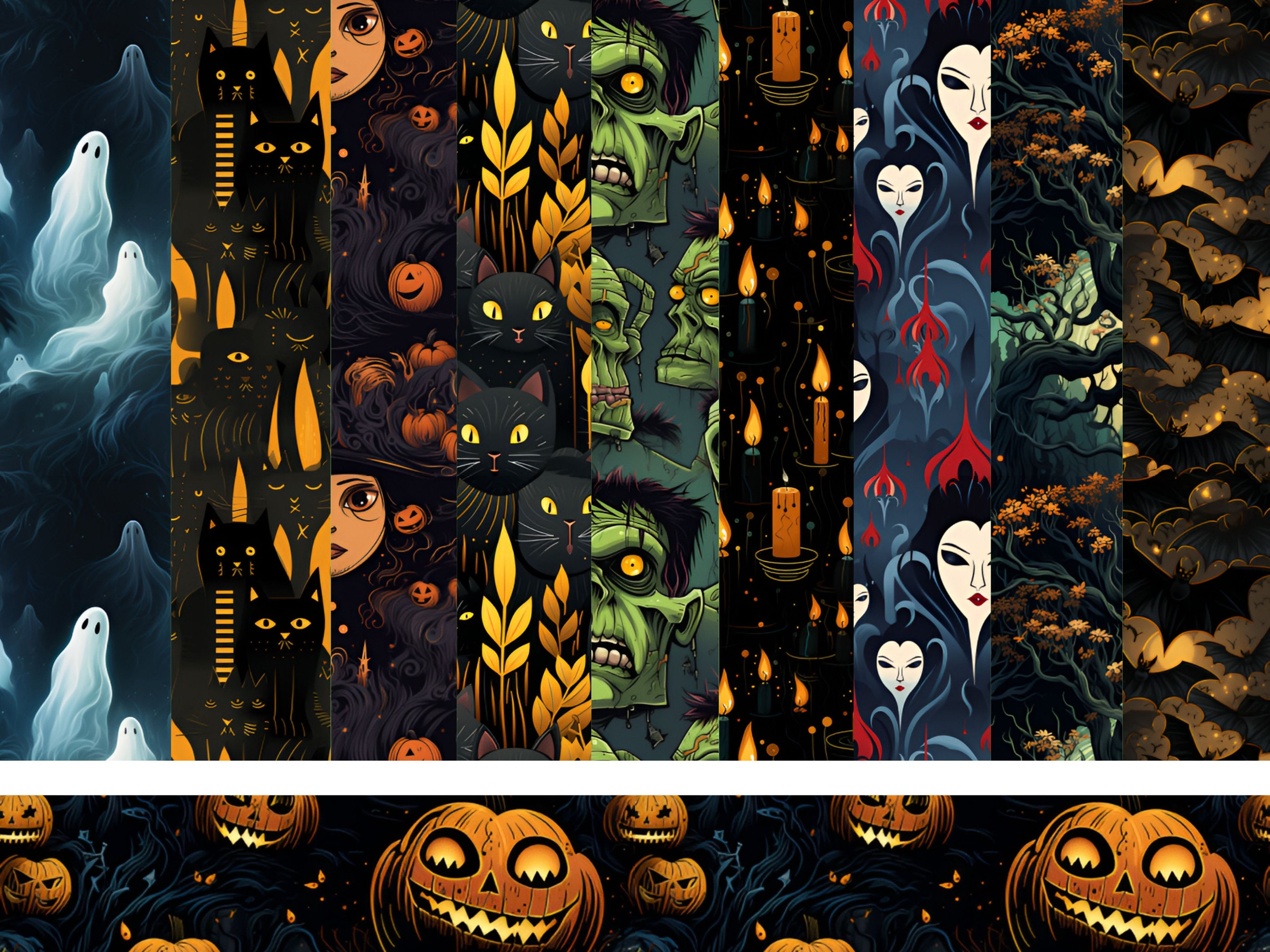 50 Halloween Seamless Patterns Bundle 12x12 Digital Papers - Etsy