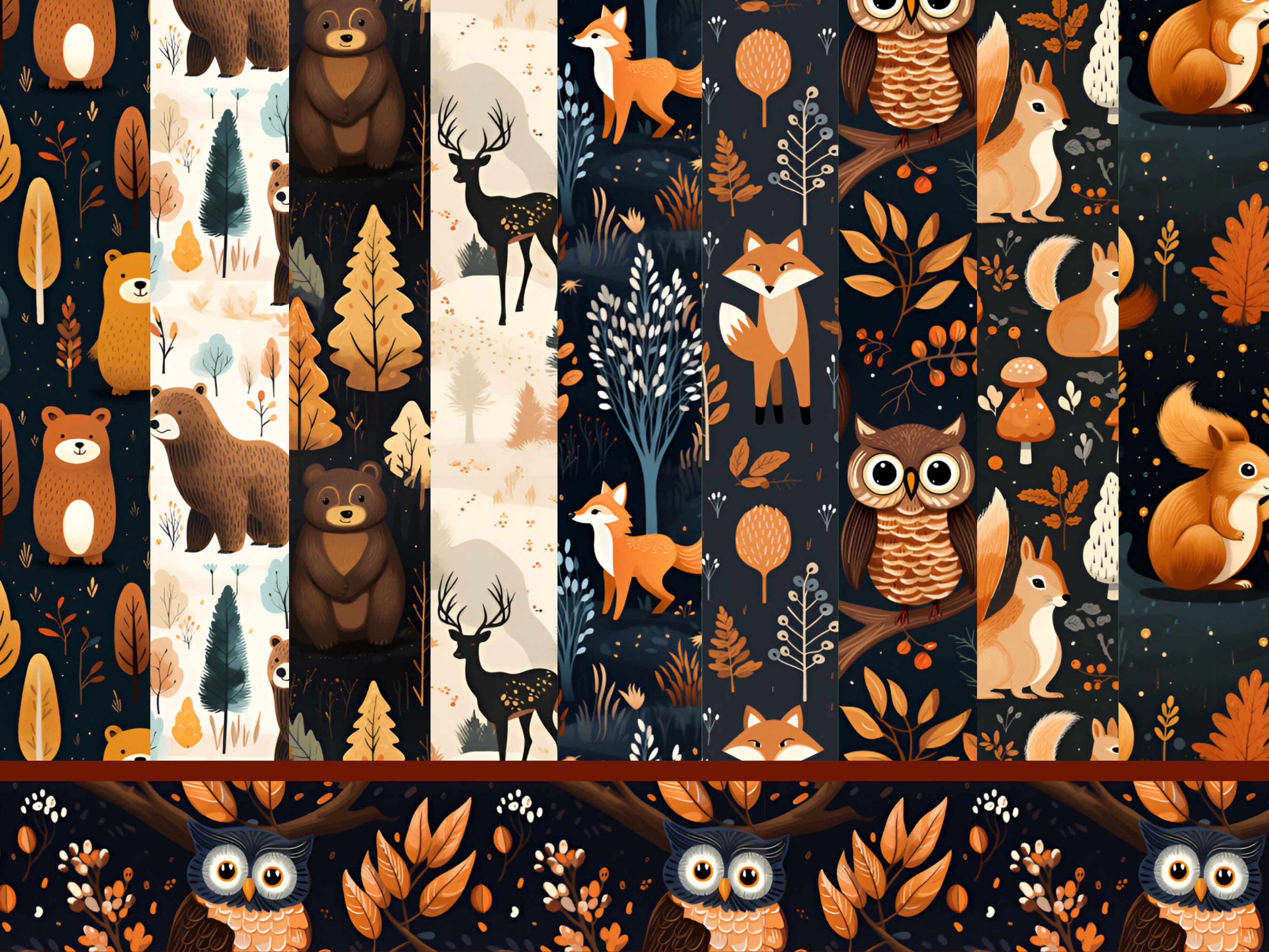 50 Autumn and Fall Seamless Patterns Bundle, Digital Paper 12x12 ...