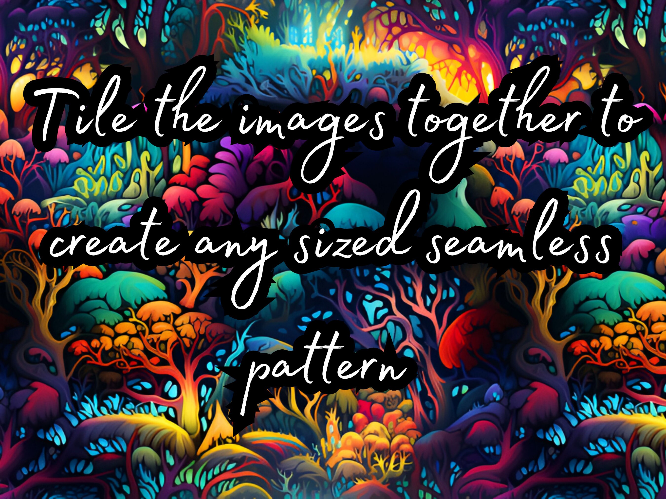 Printable Psychedelic Pattern Psychedelic Seamless Patterns, Digital Paper, High Resolution 12x12 ...