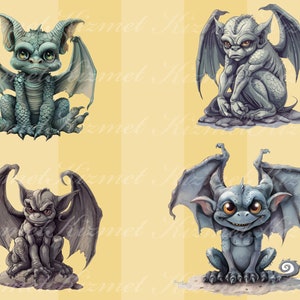 24 Gargoyle Clipart, PNG Instant Download, Commercial Use, Gothic ...