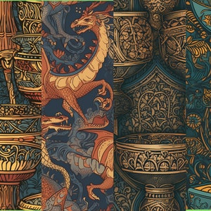 Medieval/renaissance Themed Seamless Pattern, Digital Download Paper ...