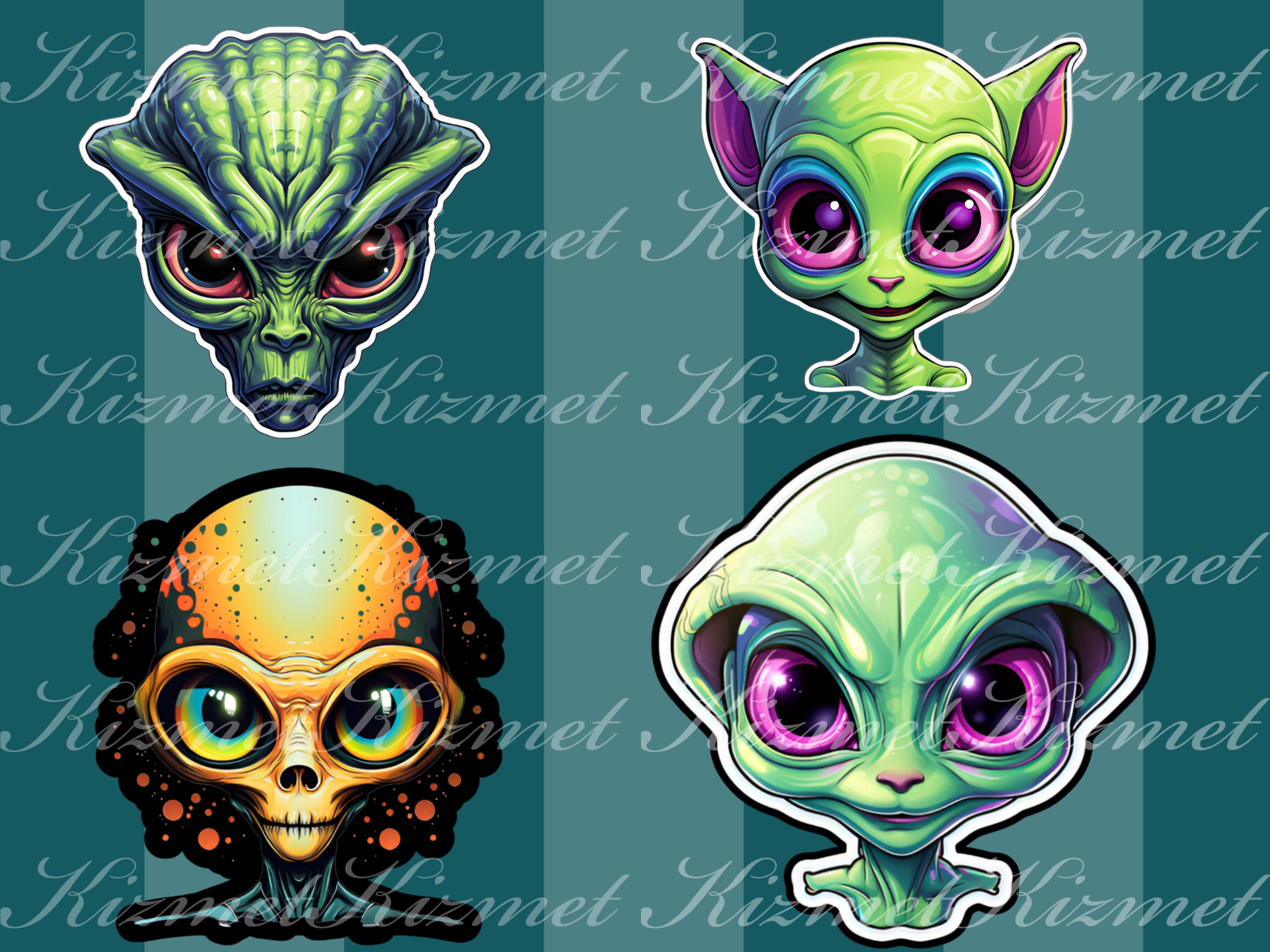 24 Ufo & Aliens Clipart Files for Stickers, T-shirts, Mugs ...