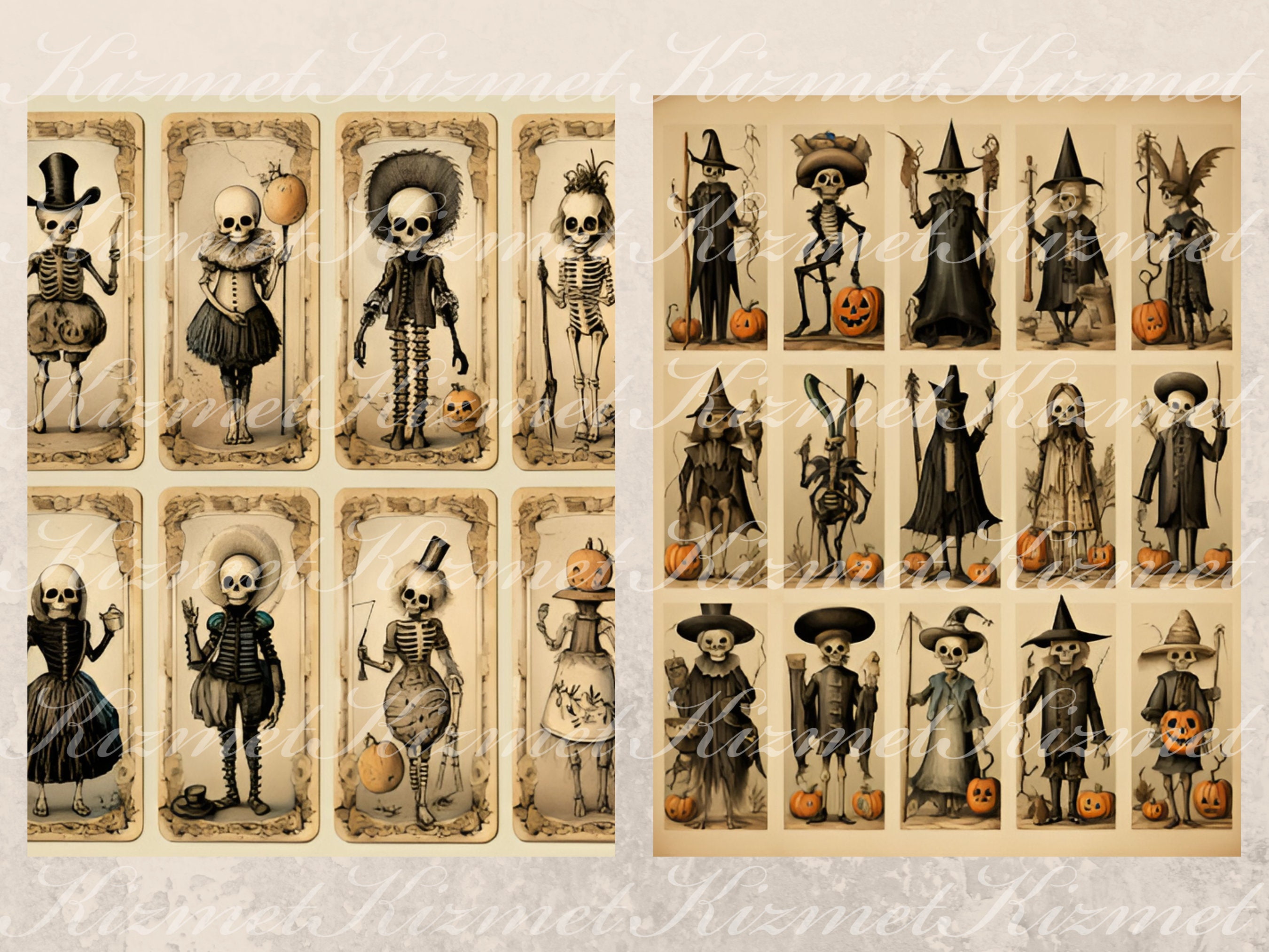 10 Vintage Halloween Junk Journal Printable Pages Collage Sheets High ...